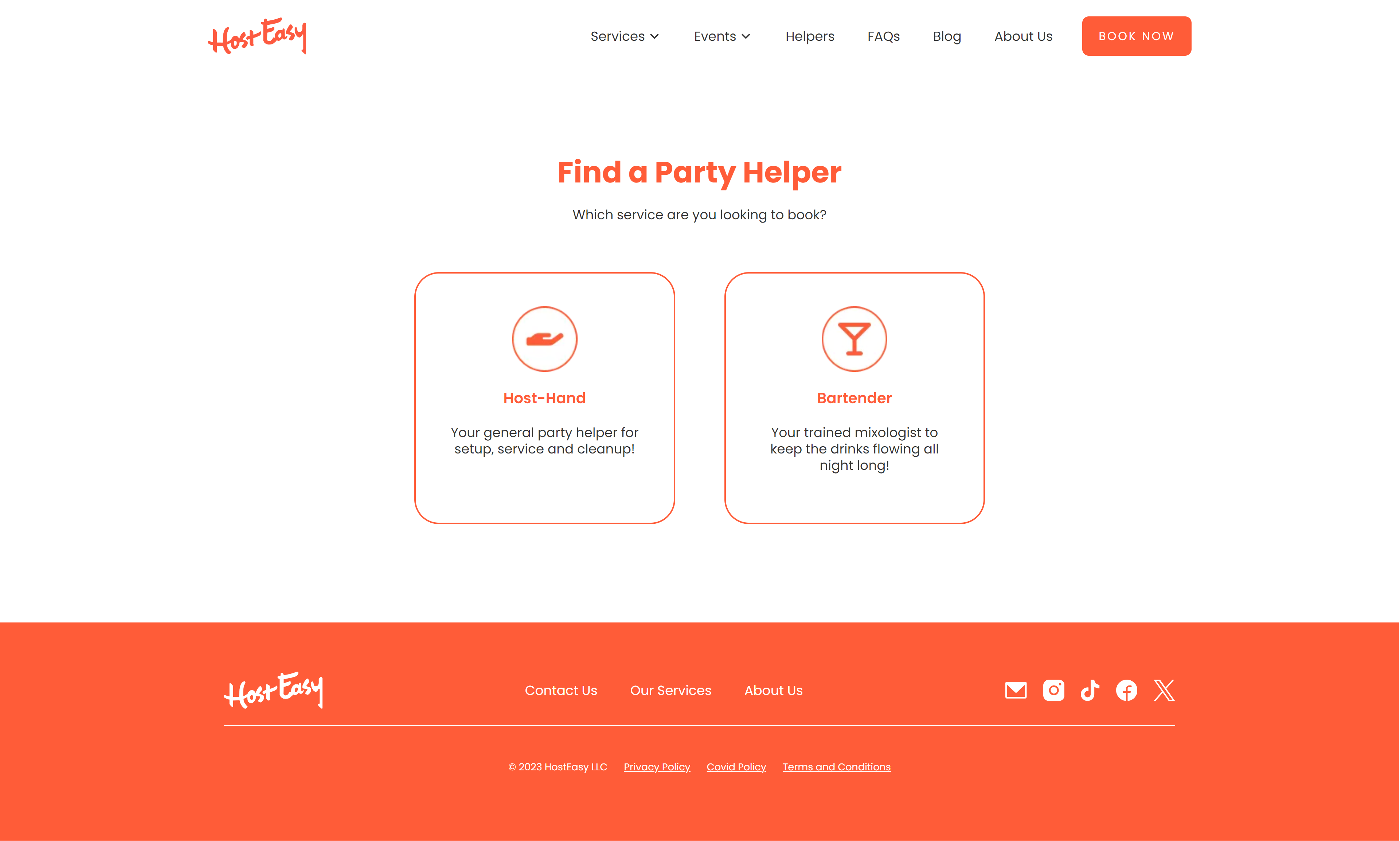 Find-a-party-helper-page